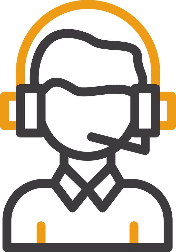 Person with headset symbolizing communication Line Circle Icon vector