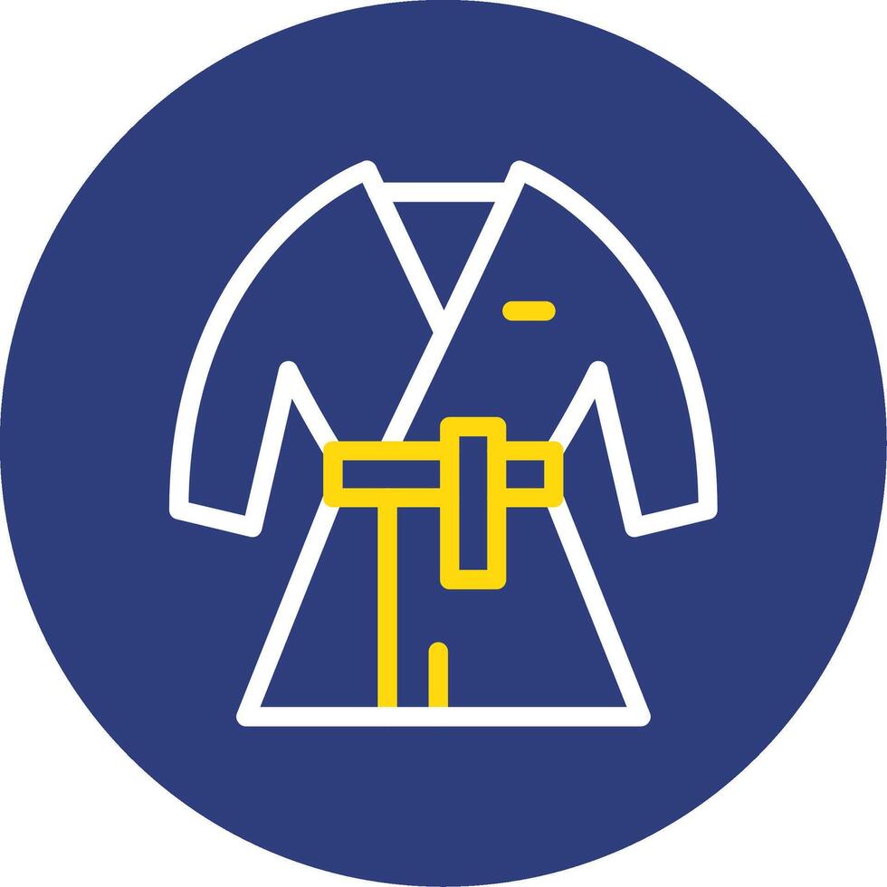 Kimono Dual Line Circle Icon vector