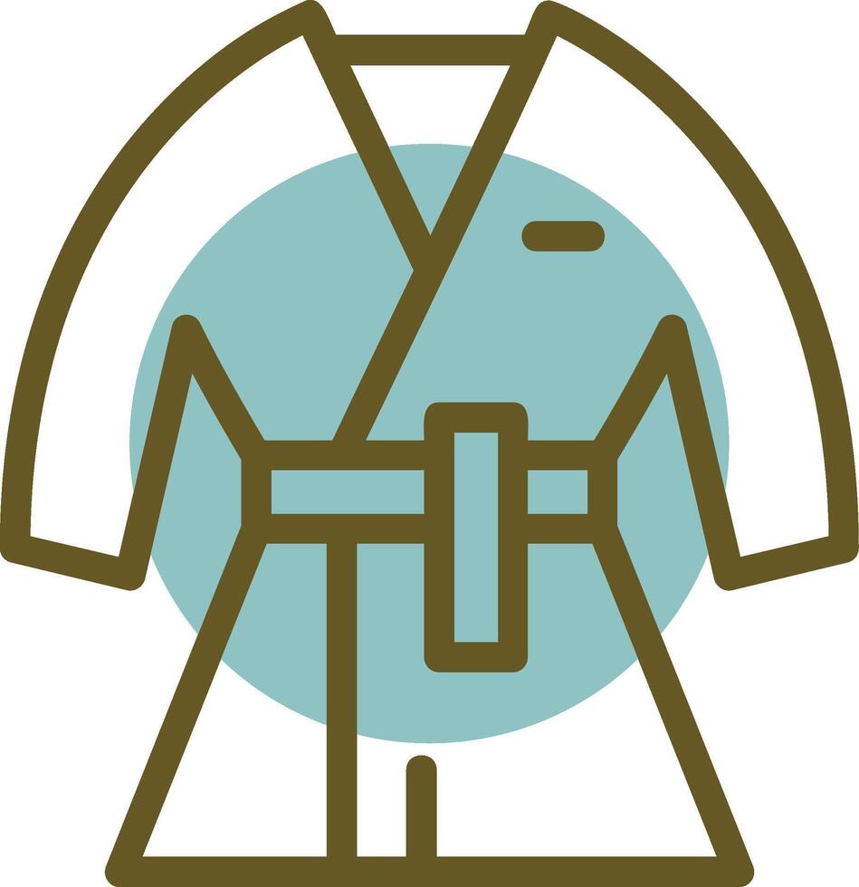 Kimono Linear Circle Icon vector