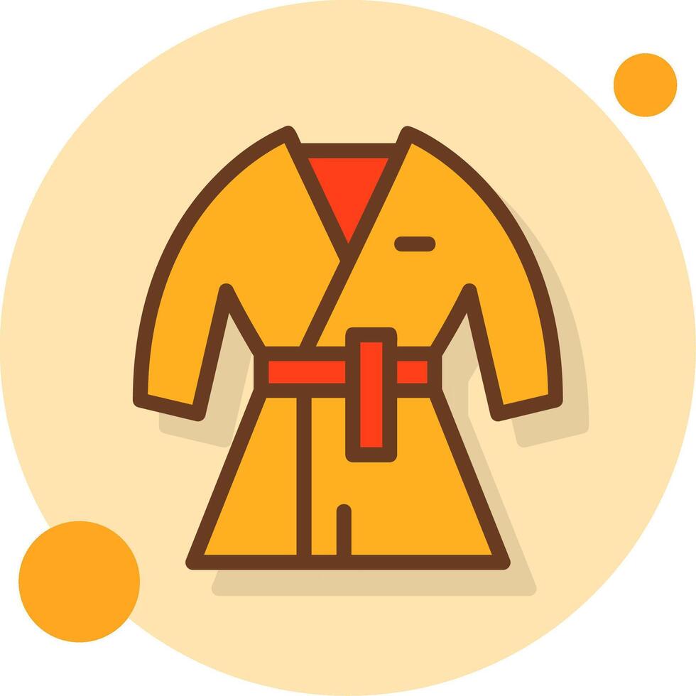 Kimono Filled Shadow Circle Icon vector