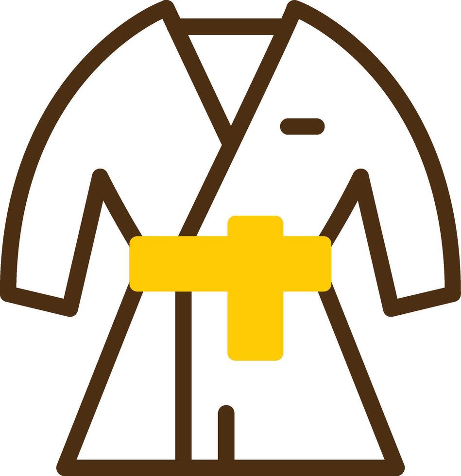 kimono amarillo mentir circulo icono vector