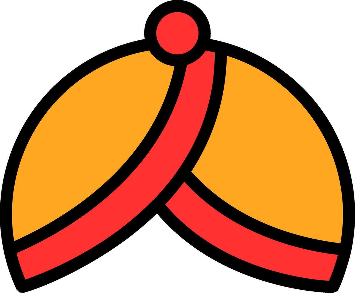 Turban Line Filled Icon vector