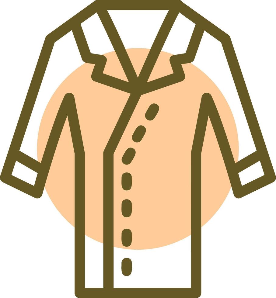 Trench Coat Linear Circle Icon vector