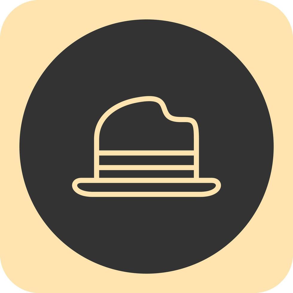 Bowler Hat Linear Round Icon vector