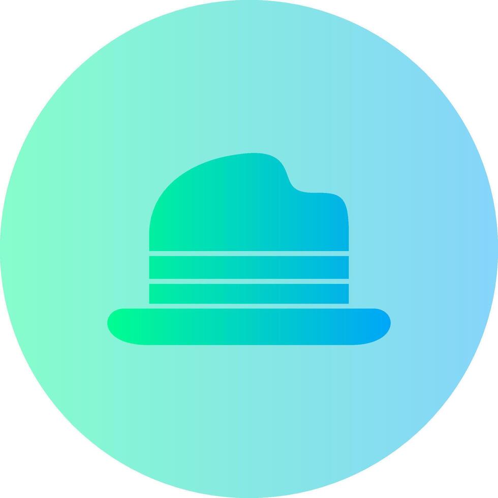 Bowler Hat Gradient Circle Icon vector