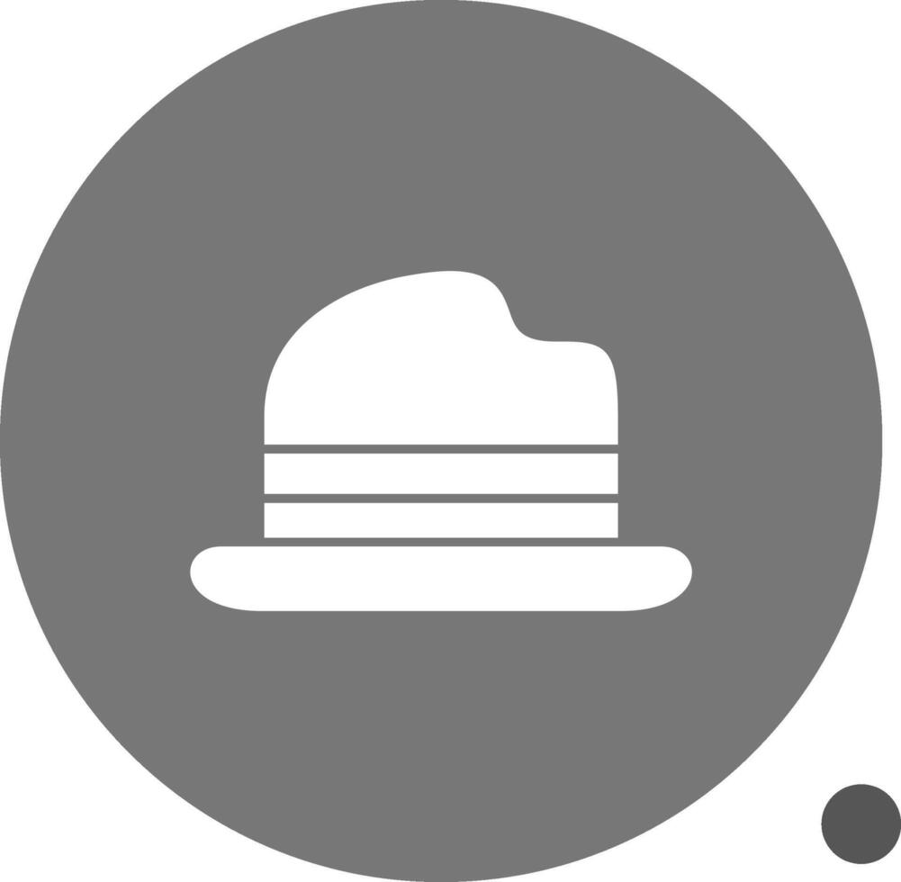 Bowler Hat Glyph Shadow Icon vector