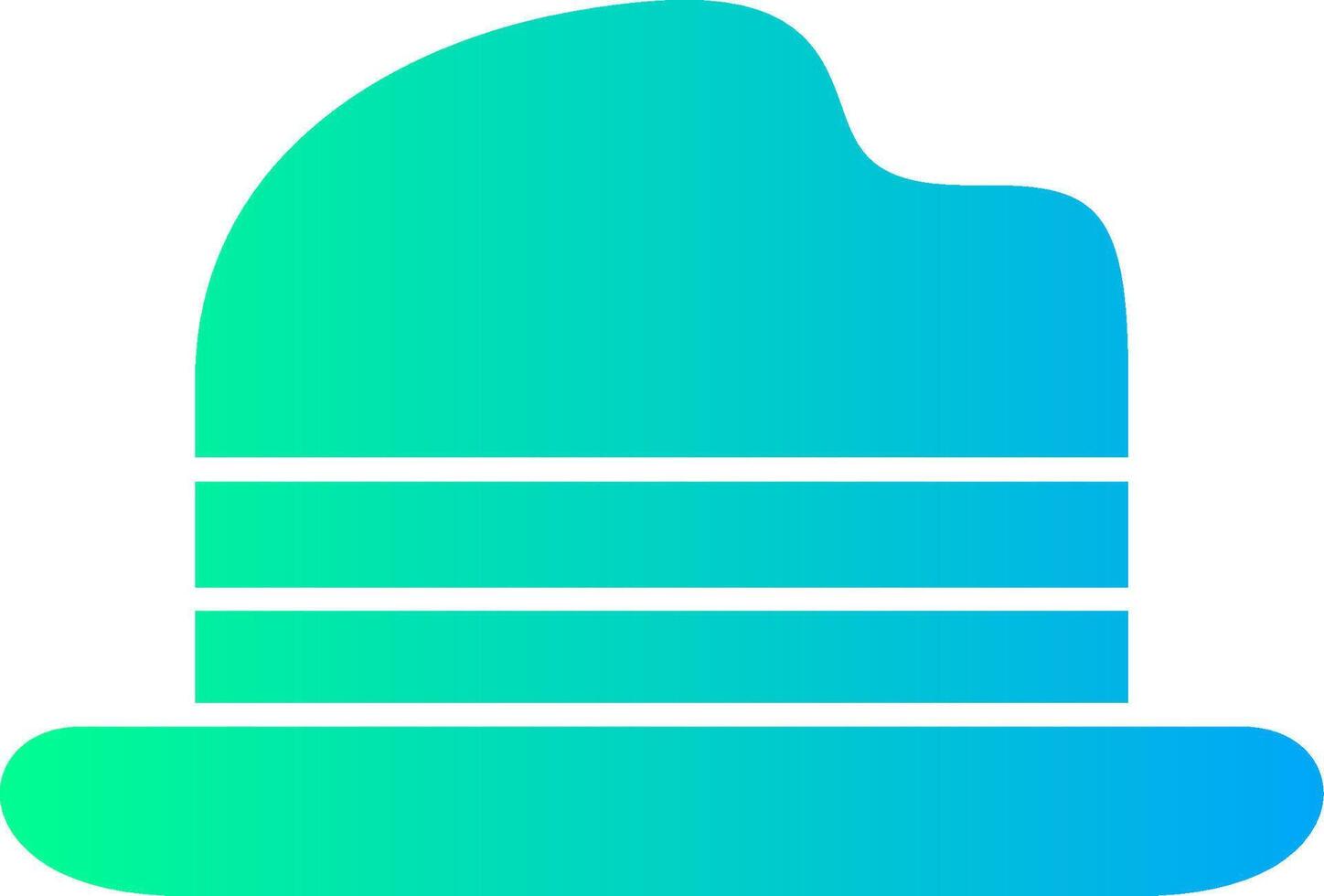 Bowler Hat Solid Multi Gradient Icon vector