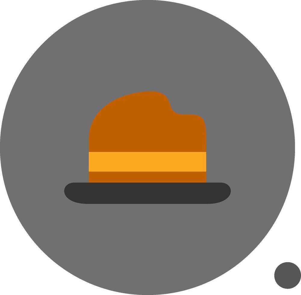 Bowler Hat Flat Shadow Icon vector