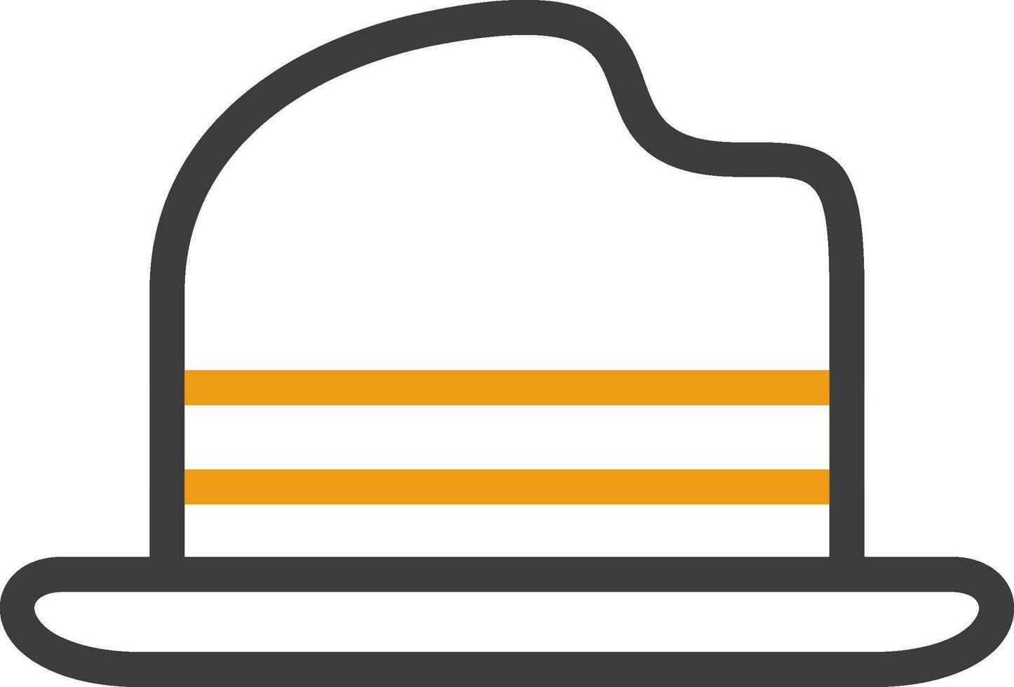 Bowler Hat Line Circle Icon vector