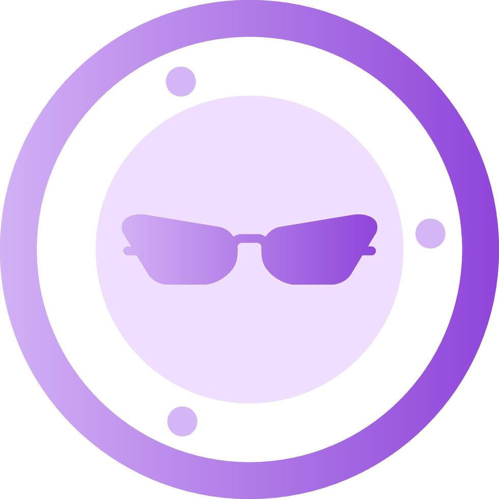 Cat Eye Sunglasses Glyph Gradient Icon vector