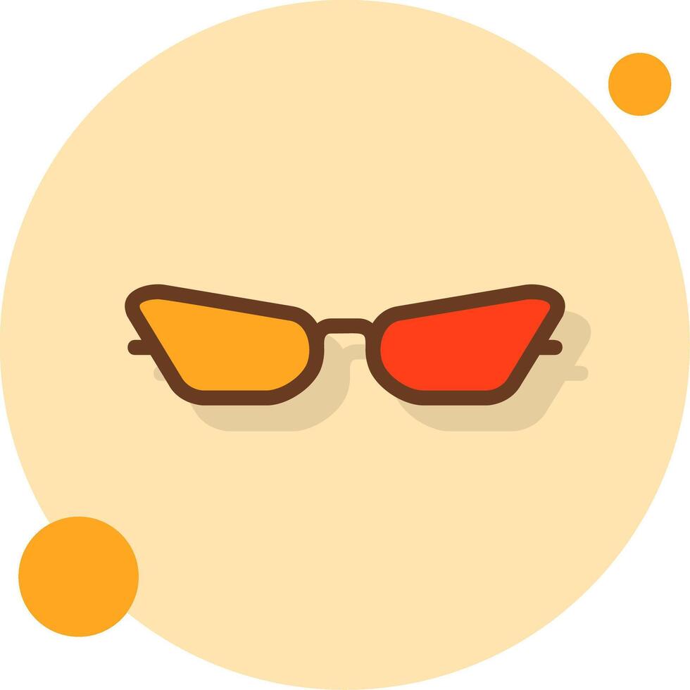 Cat Eye Sunglasses Filled Shadow Circle Icon vector