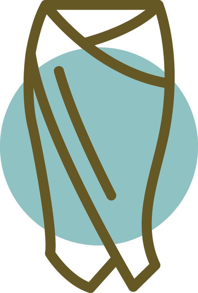 Sarong Linear Circle Icon vector