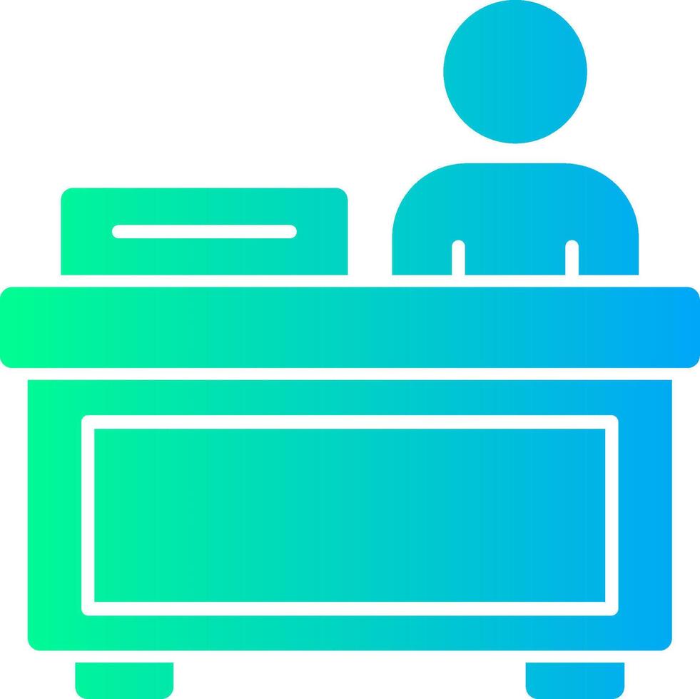 Registration desk Solid Multi Gradient Icon vector