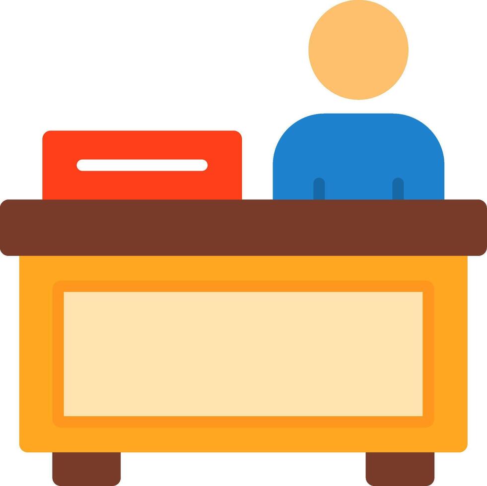 Registration desk Flat Icon vector