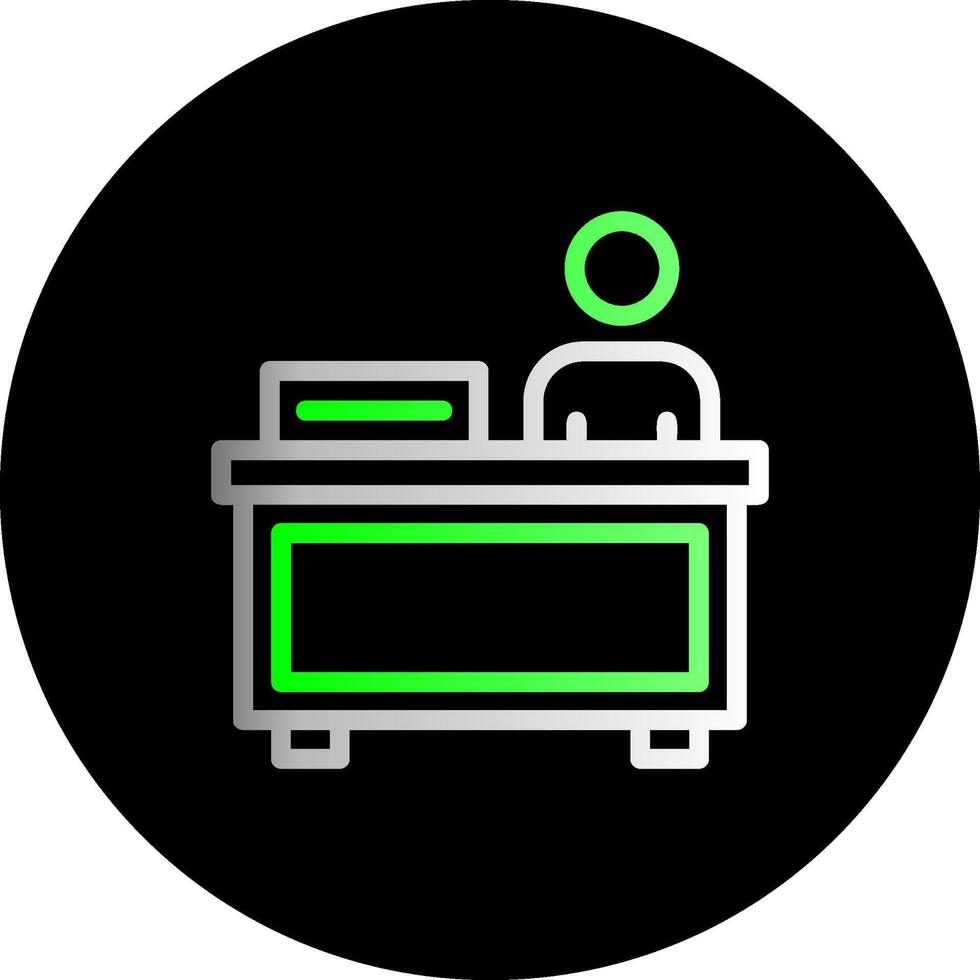 Registration desk Dual Gradient Circle Icon vector