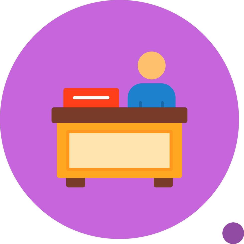 Registration desk Flat Shadow Icon vector