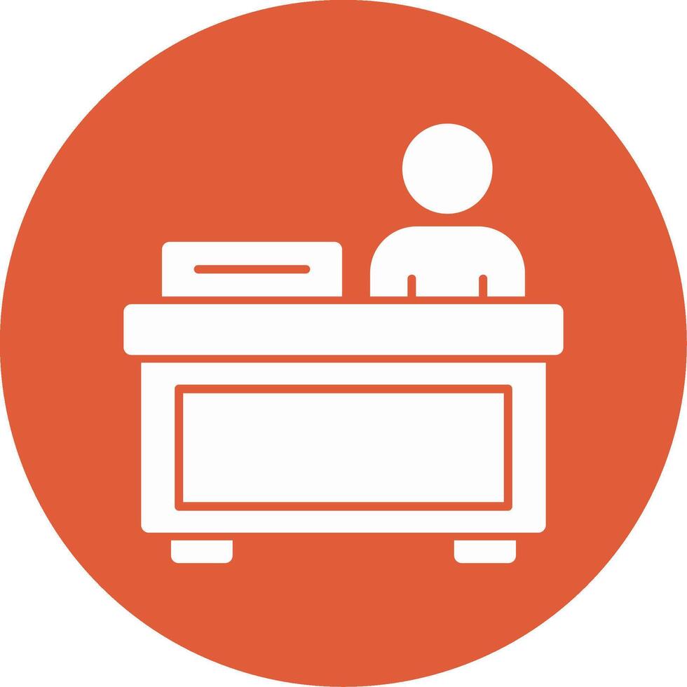 Registration desk Glyph Circle Icon vector