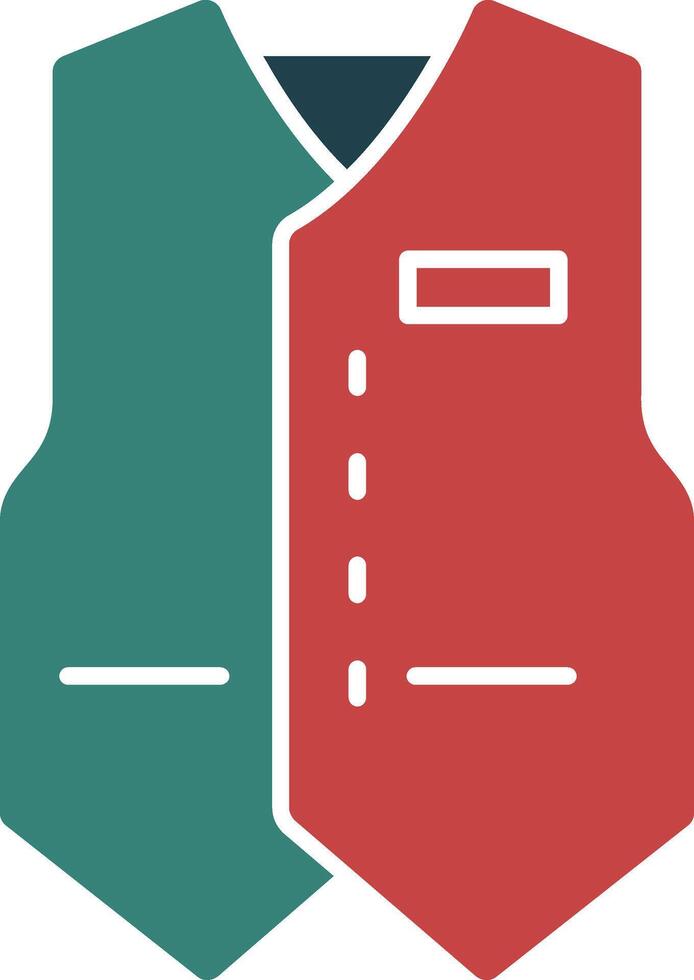 Waistcoat Glyph Two Color Icon vector