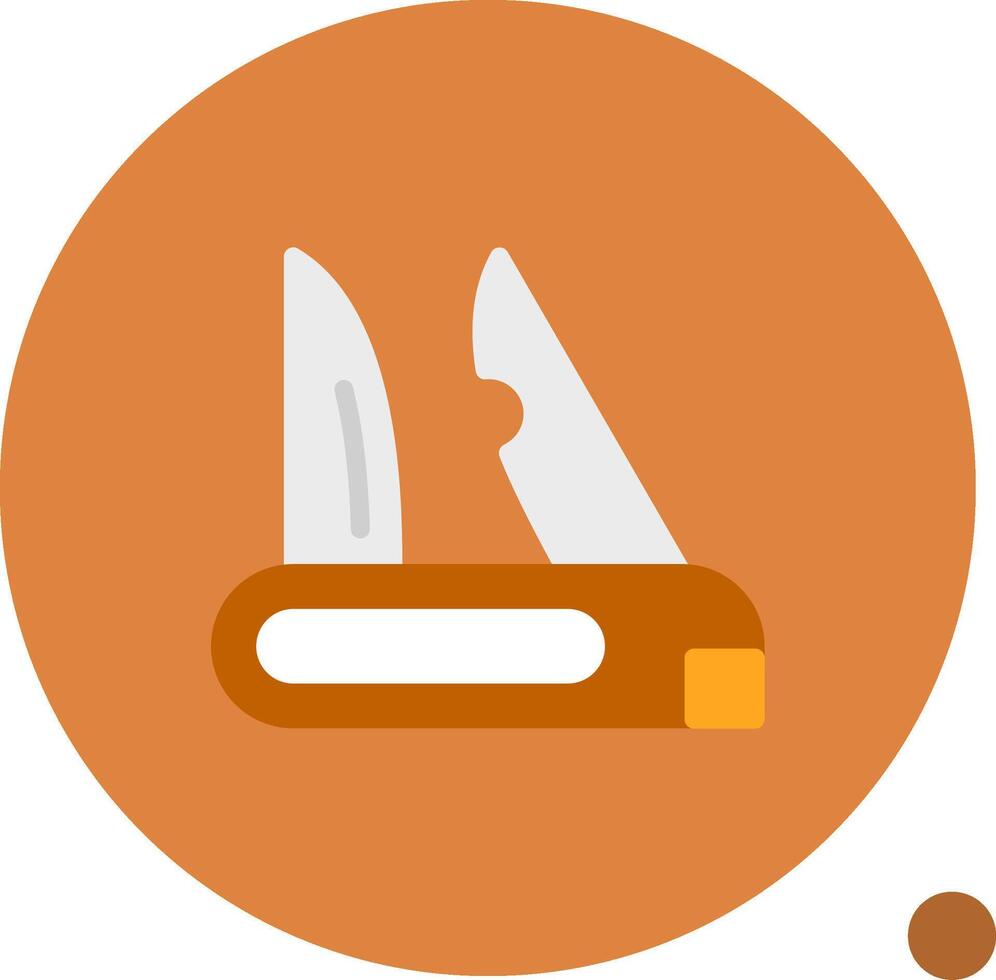 Pocket Knife Flat Shadow Icon vector