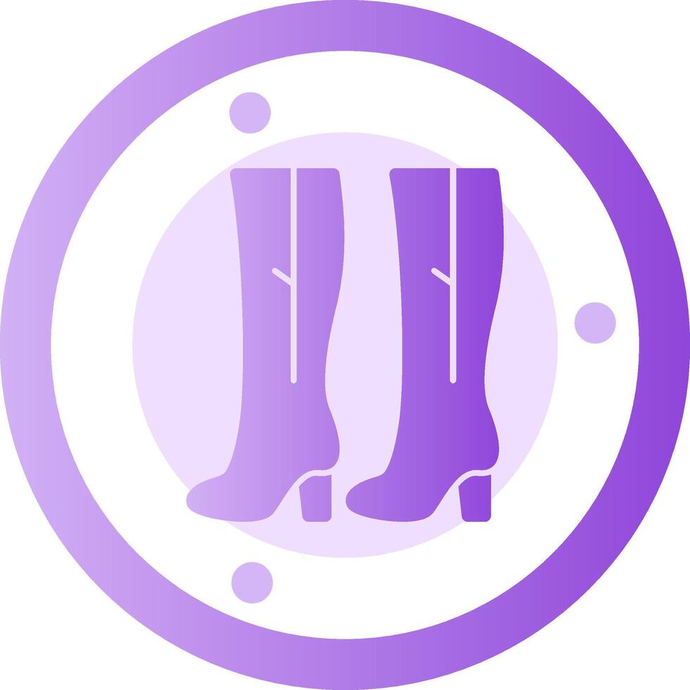 Thigh High Boots Glyph Gradient Icon vector