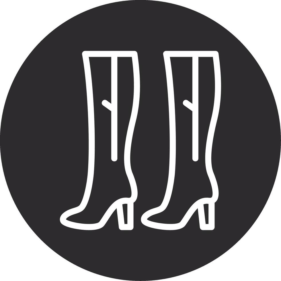 Thigh High Boots Inverted Icon vector