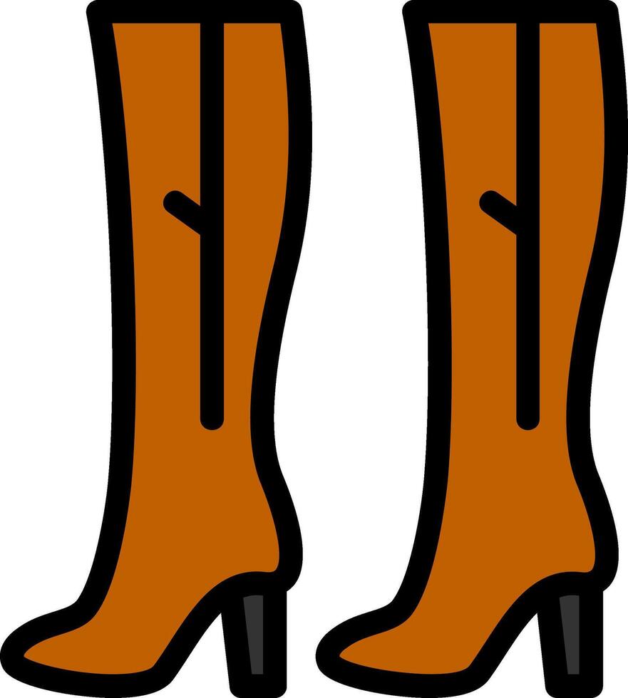 Thigh High Boots Line Filled Icon vector