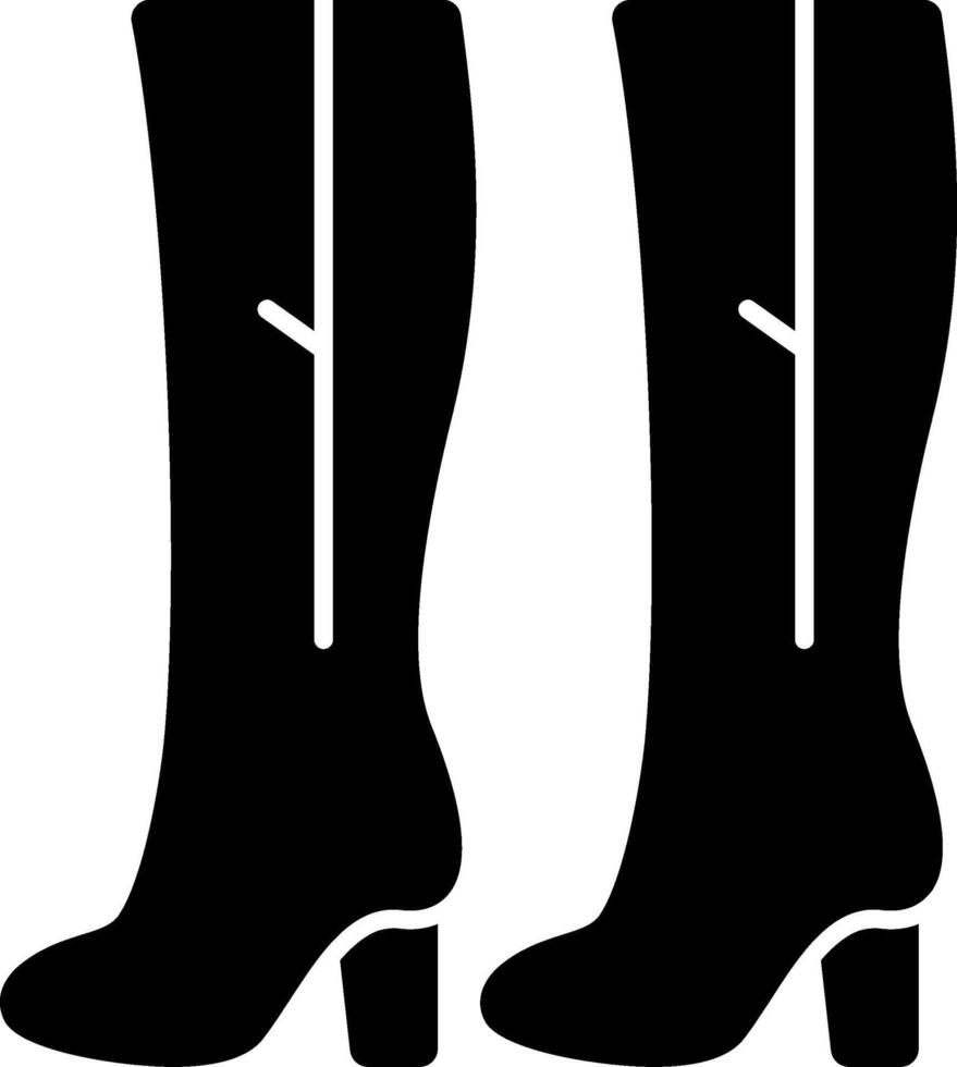 Thigh High Boots Glyph Icon vector