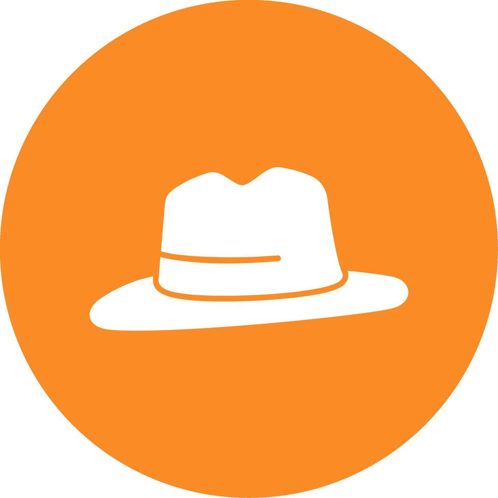 Fedora Hat Glyph Circle Icon vector