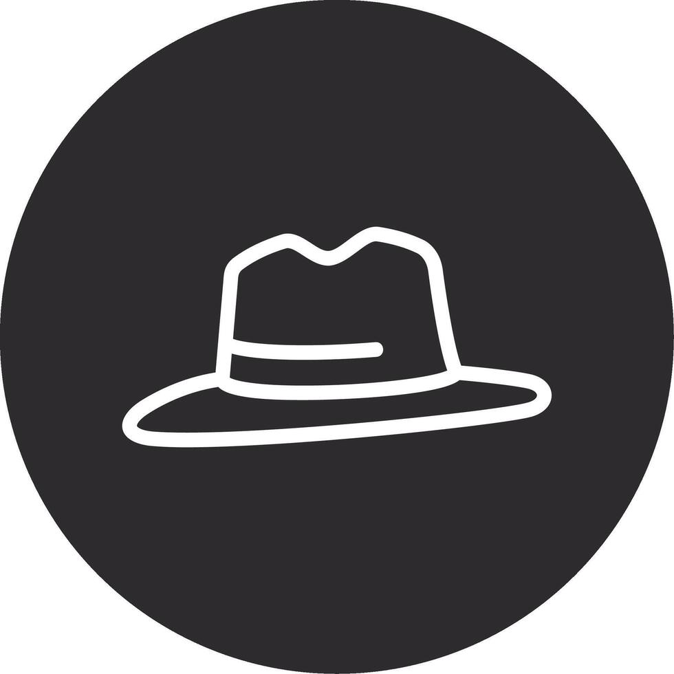 fedora sombrero invertido icono vector