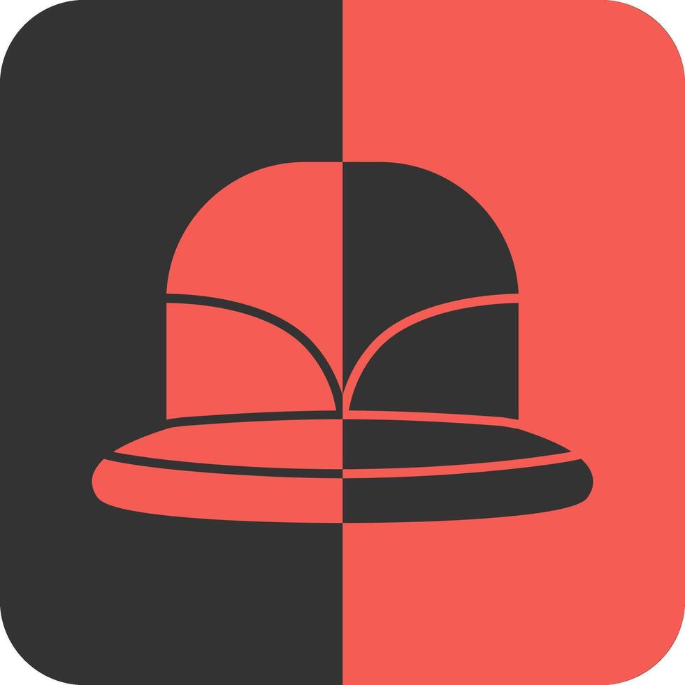 Safari Hat Red Inverse Icon vector