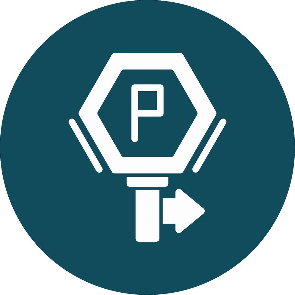 Parking restricted zone Glyph Circle Icon vector