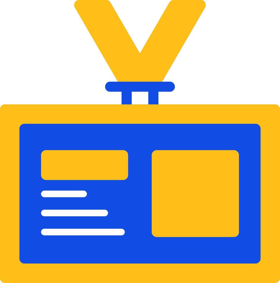 Attendee badge Flat Two Color Icon vector