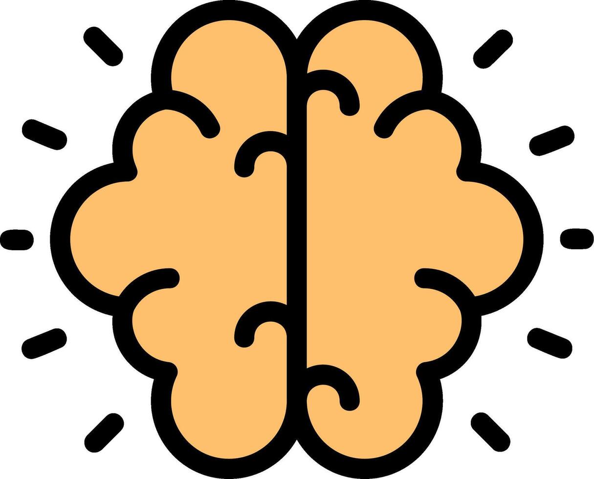 Mind Glow Line Filled Icon vector