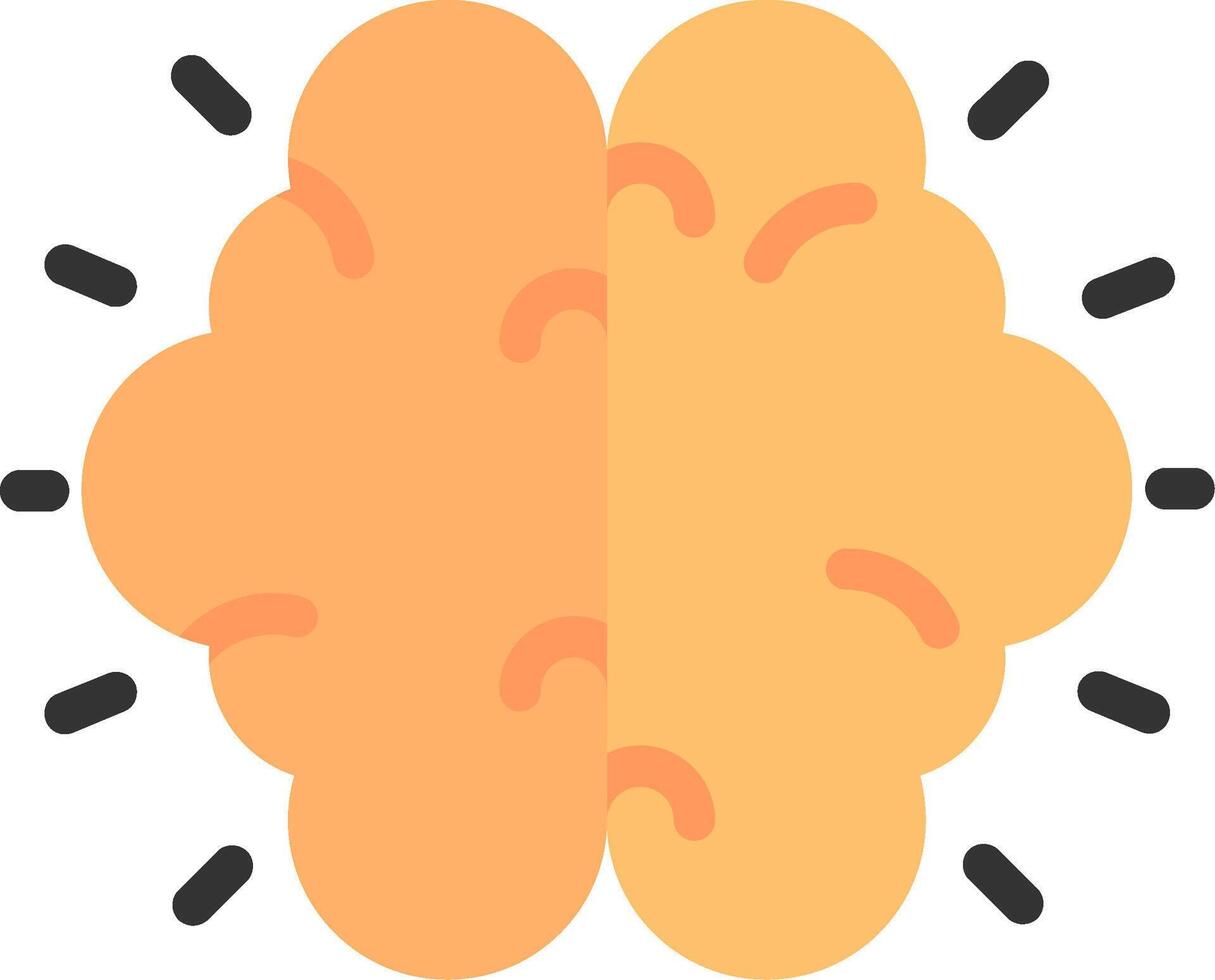 Mind Glow Flat Icon vector