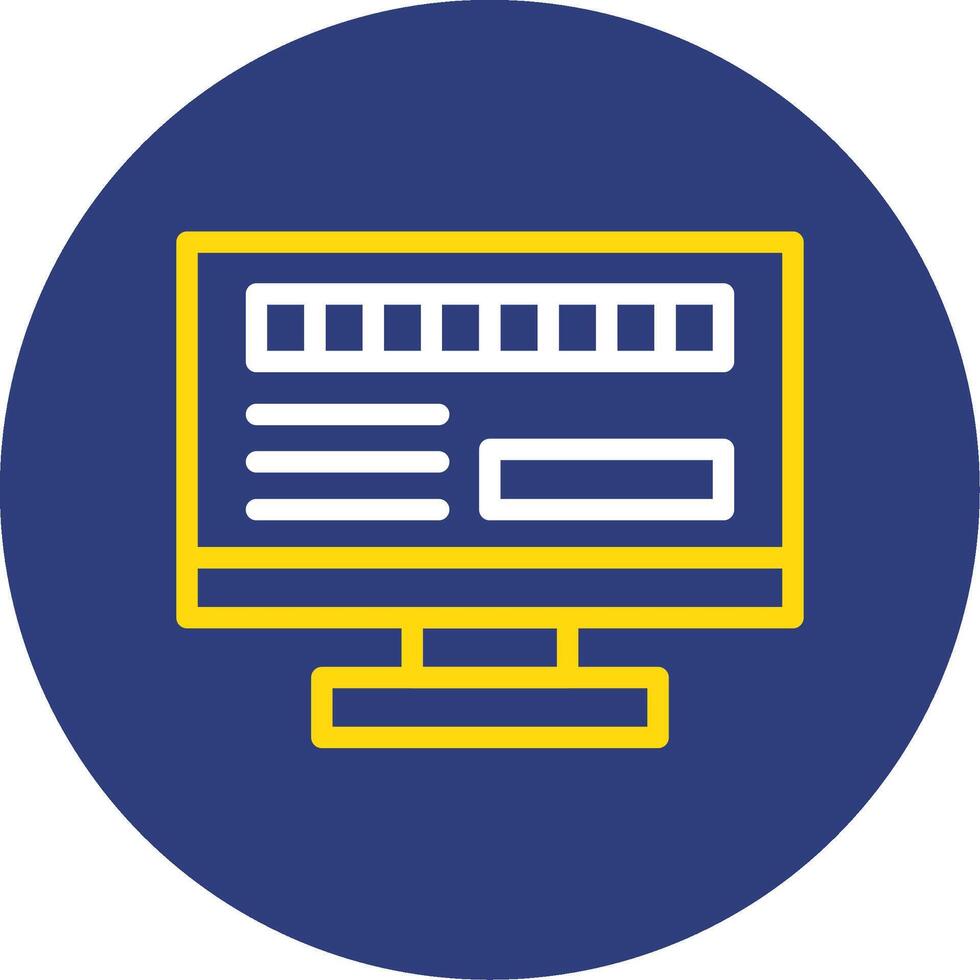 byte búsqueda doble línea circulo icono vector