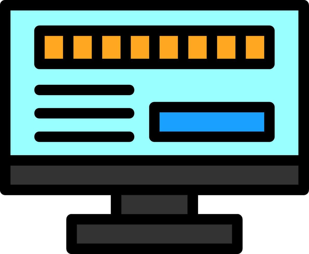 Byte Quest Line Filled Icon vector