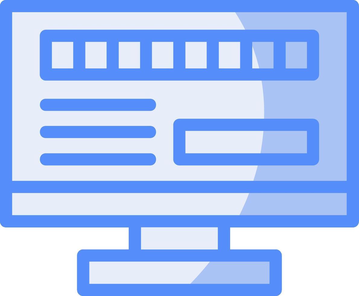 Byte Quest Line Filled Blue Icon vector