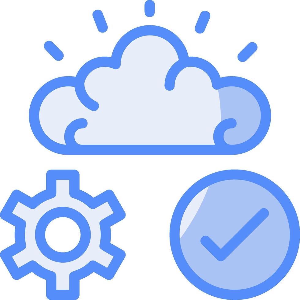 Quick IQ Line Filled Blue Icon vector