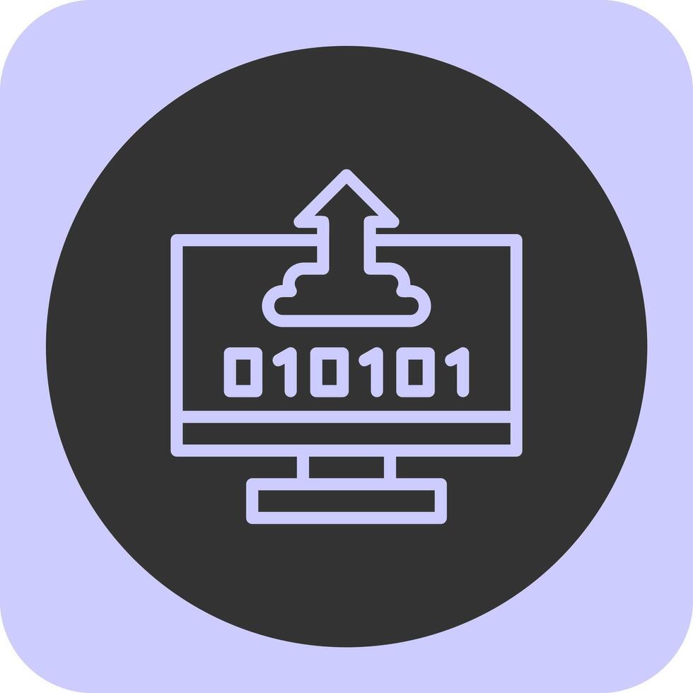 byte aumentar lineal redondo icono vector