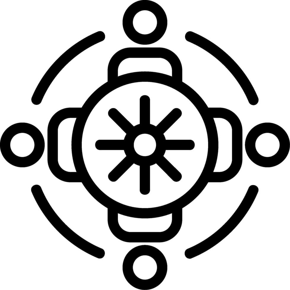 Group discussion circle Line Icon vector