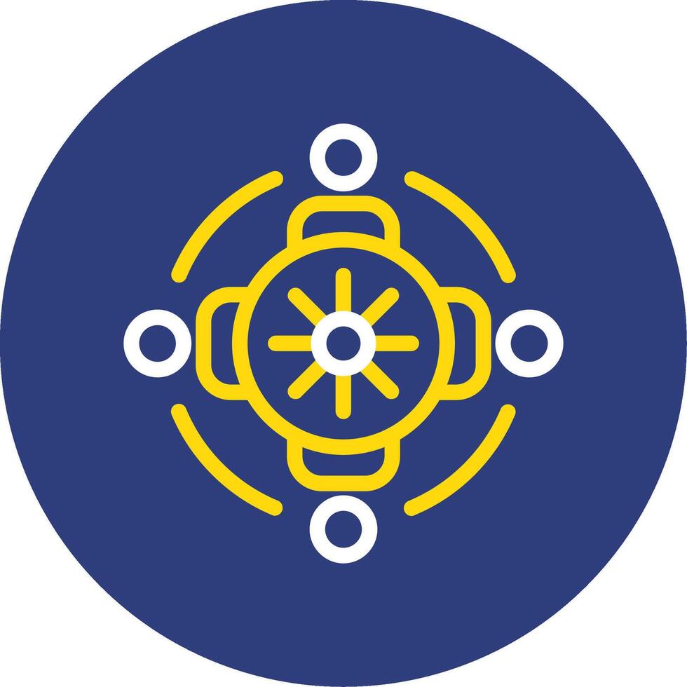 Group discussion circle Dual Line Circle Icon vector