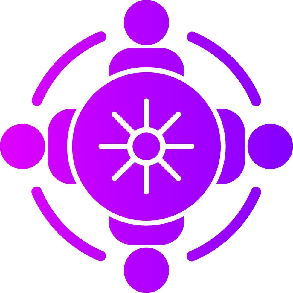Group discussion circle Solid Multi Gradient Icon vector
