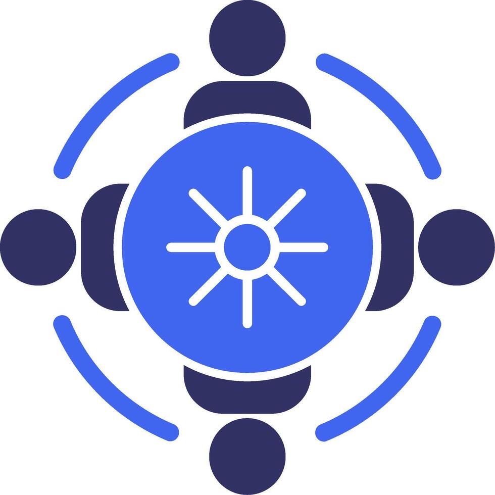 Group discussion circle Solid Two Color Icon vector
