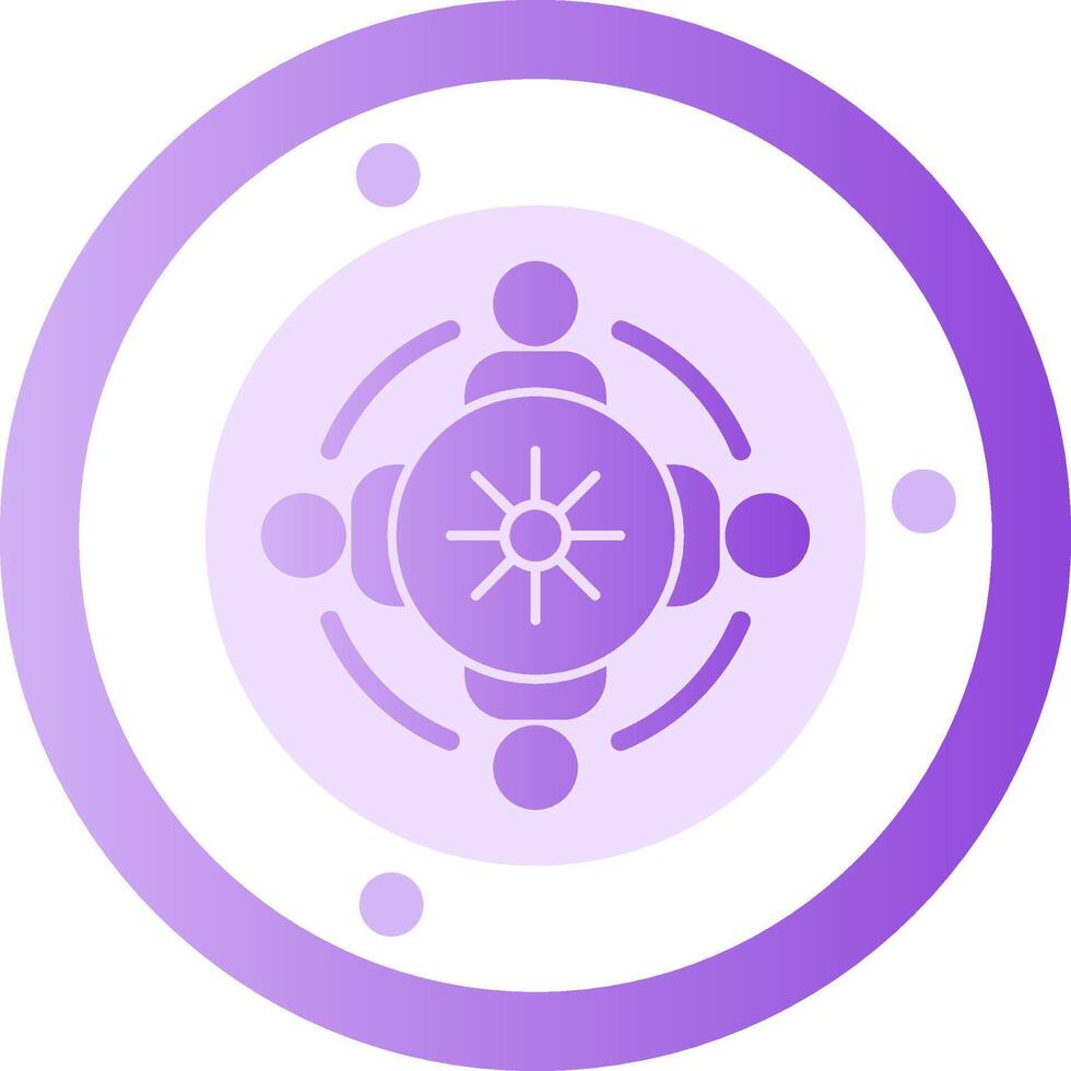 Group discussion circle Glyph Gradient Icon vector
