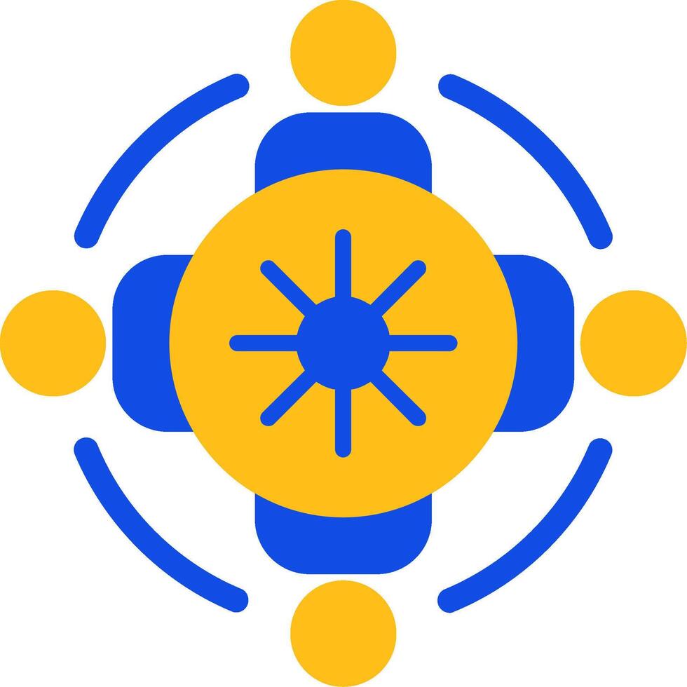 Group discussion circle Flat Two Color Icon vector