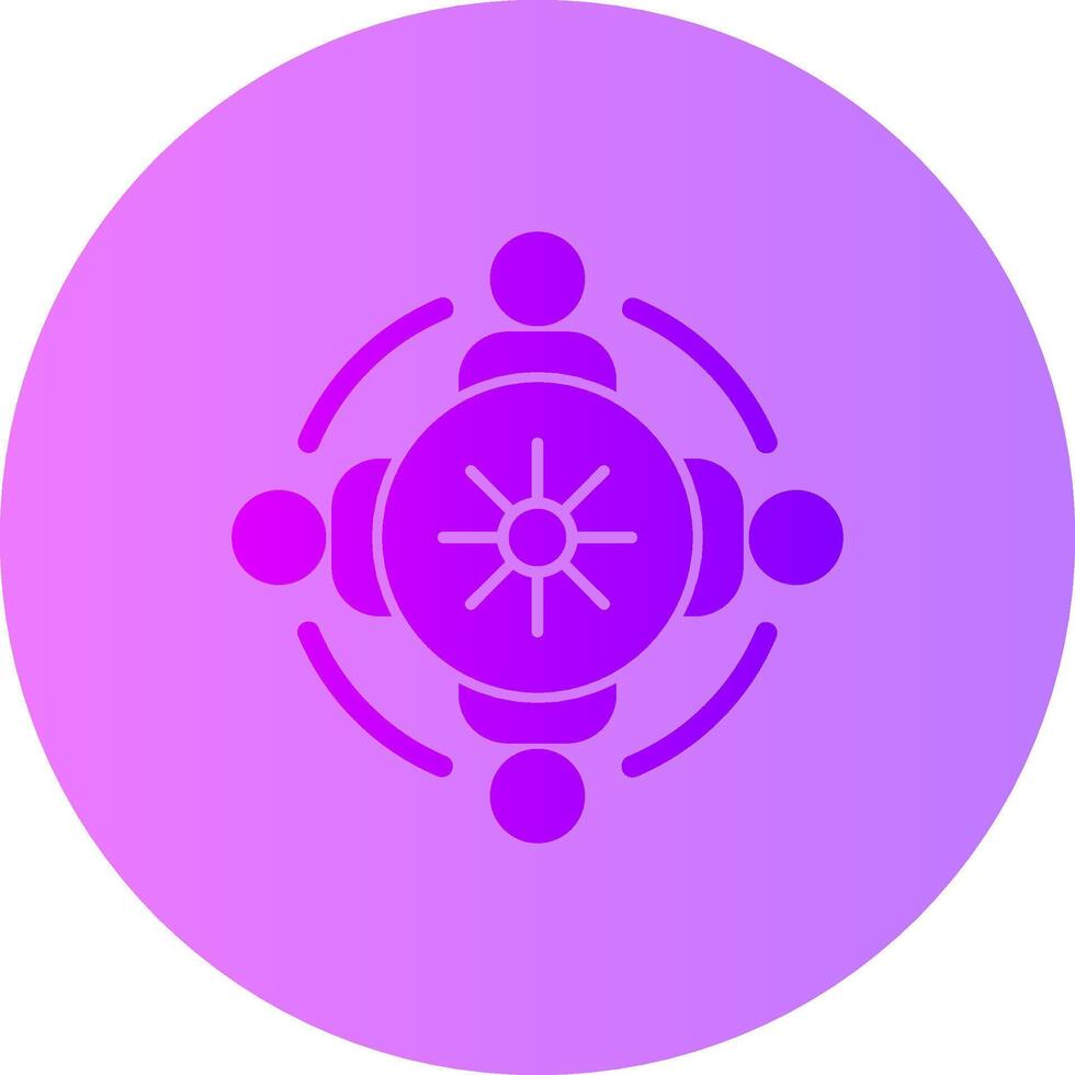 Group discussion circle Gradient Circle Icon vector