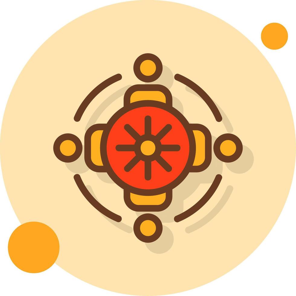 Group discussion circle Filled Shadow Circle Icon vector