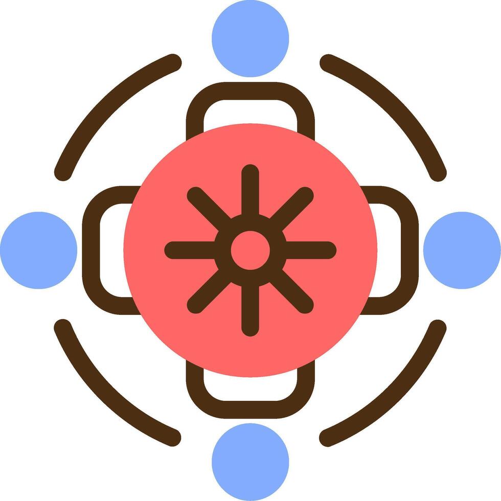 Group discussion circle Color Filled Icon vector
