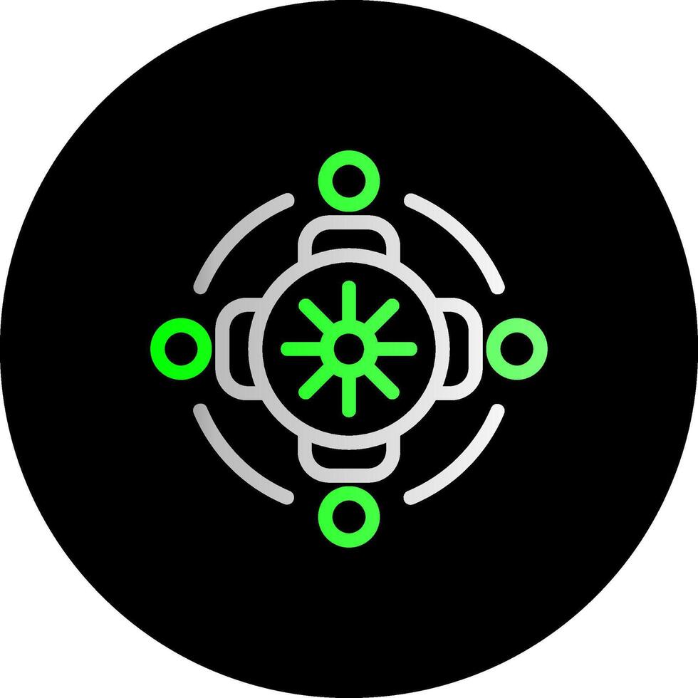 Group discussion circle Dual Gradient Circle Icon vector