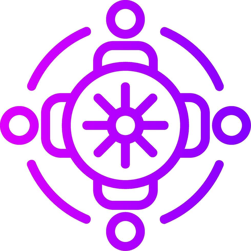Group discussion circle Linear Gradient Icon vector